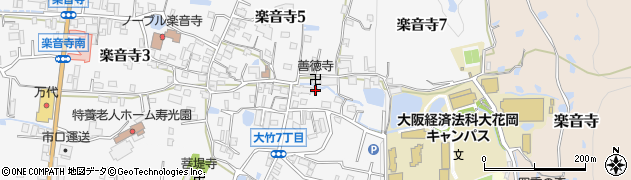 大阪府八尾市楽音寺6丁目75周辺の地図