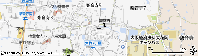 大阪府八尾市楽音寺6丁目51周辺の地図
