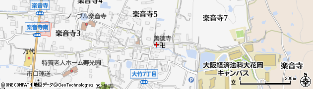 大阪府八尾市楽音寺6丁目50周辺の地図