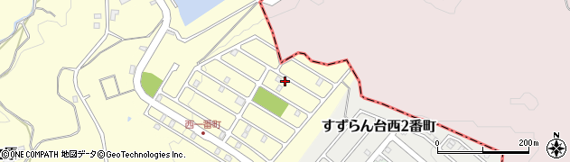 三重県名張市すずらん台西１番町周辺の地図
