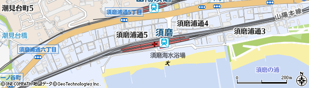 須磨駅周辺の地図
