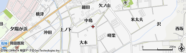 愛知県田原市伊川津町大本周辺の地図