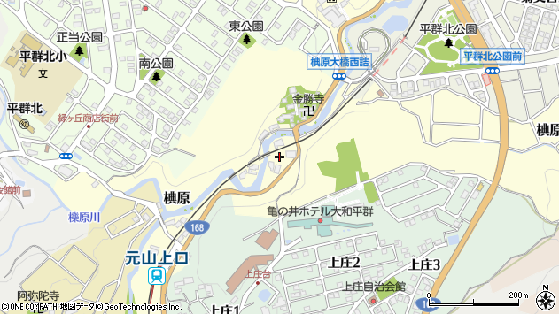 〒636-0901 奈良県生駒郡平群町椣原の地図
