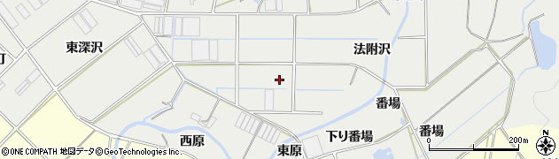 愛知県田原市江比間町法附沢周辺の地図