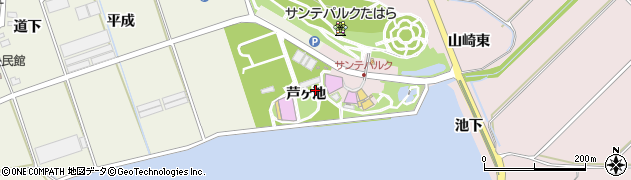 愛知県田原市野田町（芦ヶ池）周辺の地図
