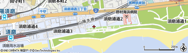 神戸市立　須磨自転車・原付保管所周辺の地図