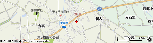 愛知県田原市東神戸町御農周辺の地図