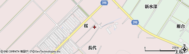 愛知県田原市野田町桜周辺の地図