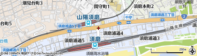 須磨駅前周辺の地図