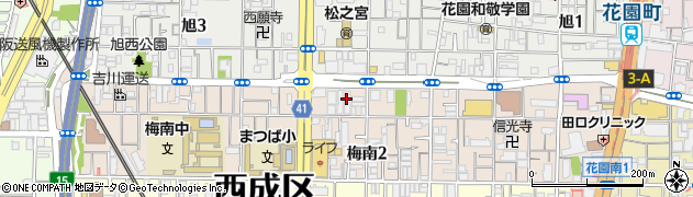 在日大韓基督教大阪西成教会周辺の地図