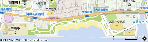 大蔵海岸公園周辺の地図