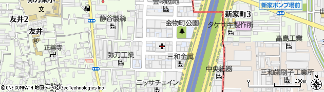 大阪府東大阪市金物町周辺の地図