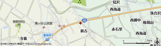 愛知県田原市東神戸町新古周辺の地図