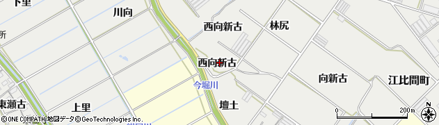 愛知県田原市江比間町西向新古周辺の地図