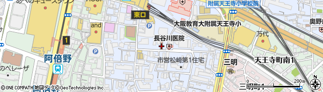 阿倍野松崎郵便局周辺の地図
