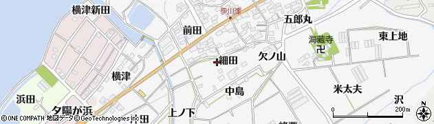 愛知県田原市伊川津町（細田）周辺の地図