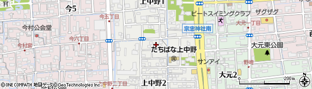 岡山県岡山市北区上中野周辺の地図