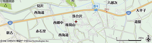 愛知県田原市六連町（権現山）周辺の地図
