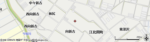 愛知県田原市江比間町向新古周辺の地図