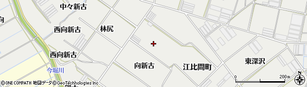 愛知県田原市江比間町（向新古）周辺の地図