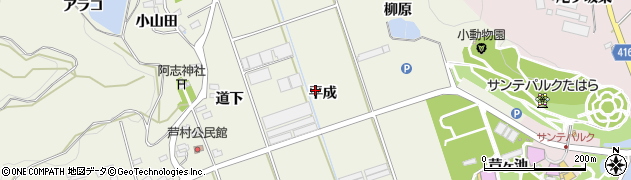 愛知県田原市芦町平成周辺の地図