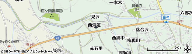 愛知県田原市六連町西海道周辺の地図