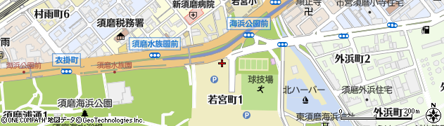 兵庫県神戸市須磨区若宮町周辺の地図