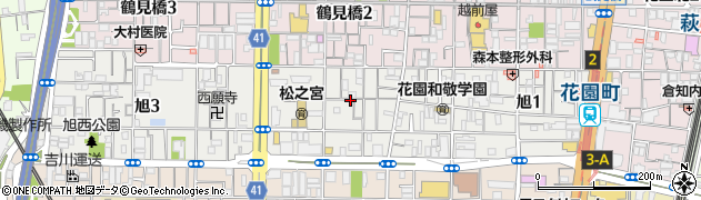 大阪府大阪市西成区旭2丁目周辺の地図