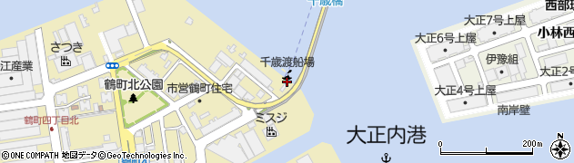 千歳渡船鶴町乗り場（大阪市）周辺の地図