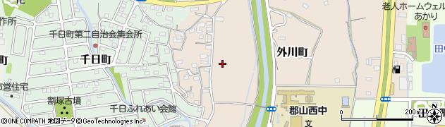 奈良県大和郡山市外川町周辺の地図