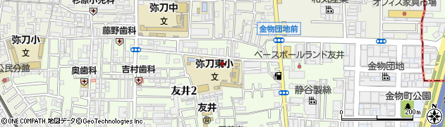 東大阪市立弥刀東小学校周辺の地図