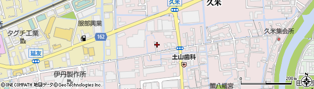 岡山県岡山市北区久米164周辺の地図