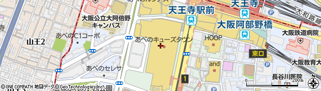 大阪市立天王寺・あべの橋駅地下自転車駐車場周辺の地図