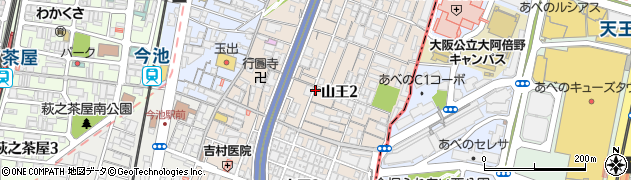 大阪府大阪市西成区山王周辺の地図