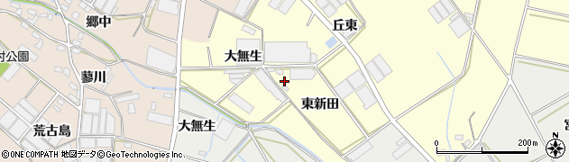 愛知県田原市神戸町大無生周辺の地図