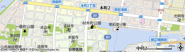 材木町公園周辺の地図
