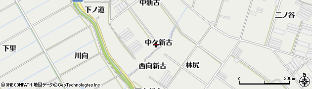 愛知県田原市江比間町（中々新古）周辺の地図