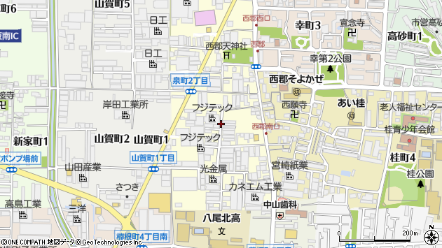 〒581-0813 大阪府八尾市泉町の地図