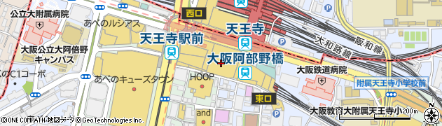 あべのハルカス近鉄本店ウイング館周辺の地図