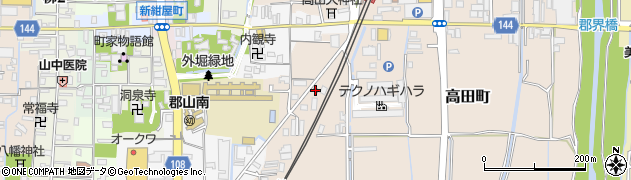 大和郡山高田郵便局周辺の地図