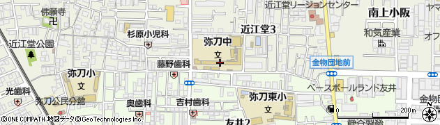 東大阪市立弥刀中学校周辺の地図