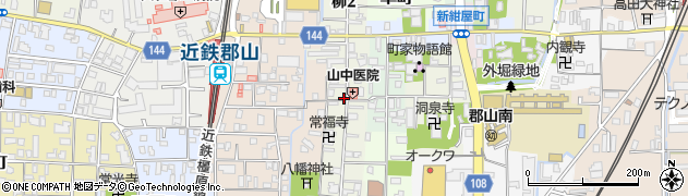 奈良県大和郡山市柳周辺の地図