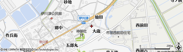 愛知県田原市伊川津町大歳周辺の地図