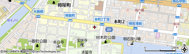 兵庫県明石市樽屋町4周辺の地図