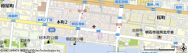 明石焼お好み焼樂本町店周辺の地図