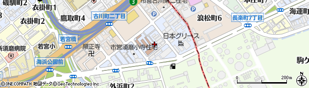 兵庫県神戸市須磨区小寺町周辺の地図