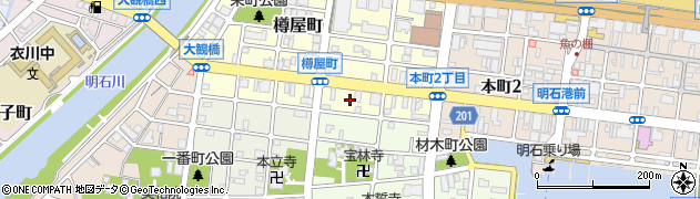 兵庫県明石市樽屋町5周辺の地図