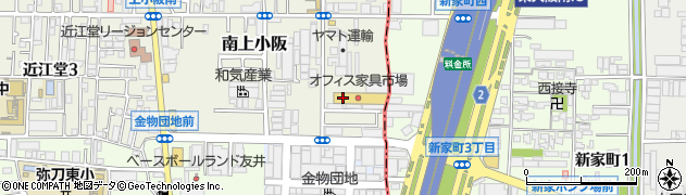 オフィス家具市場　メガ東大阪店周辺の地図
