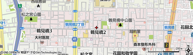 大阪府大阪市西成区鶴見橋周辺の地図