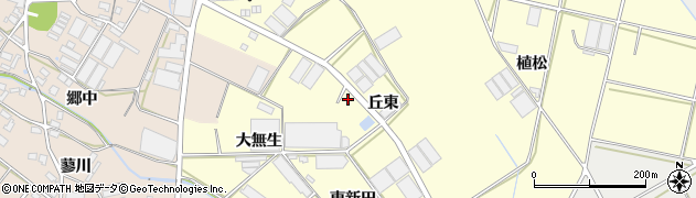 愛知県田原市神戸町丘東周辺の地図